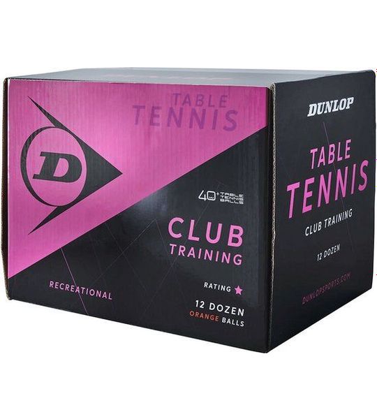 Dunlop 40+ Club Training Tafeltennisbal 144 Ballen Kleur : Oranje