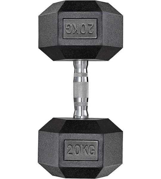 LIFERUN 1PC Dumbbell - Halters Hexagon 20kg voor Krachttraining Fitness
