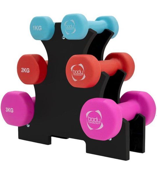 Body Revolution neopreen halter set - 12 kg - 6 dumbbells - incl. rek