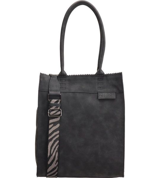 Zebra Natural Shopper Merel met rits Zwart