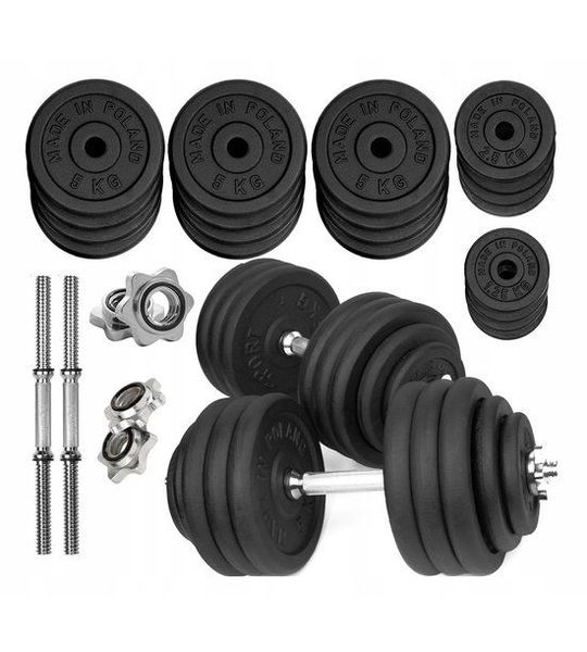 Gietijzeren Halterset 2x40kg - 80kg Totaal met 28mm Stangen