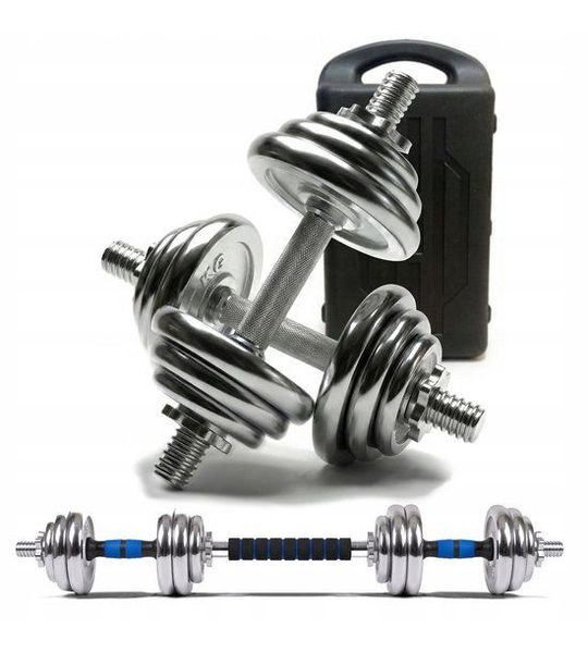 Merkloze Verstelbare Halters 2x10kg met Verbindingsstuk - 20kg Set