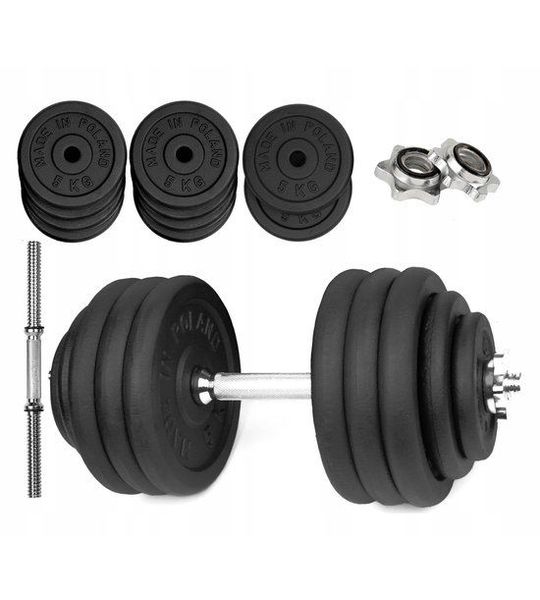 Merkloze gietijzeren halter, 50 kg, 28 mm greepdiameter