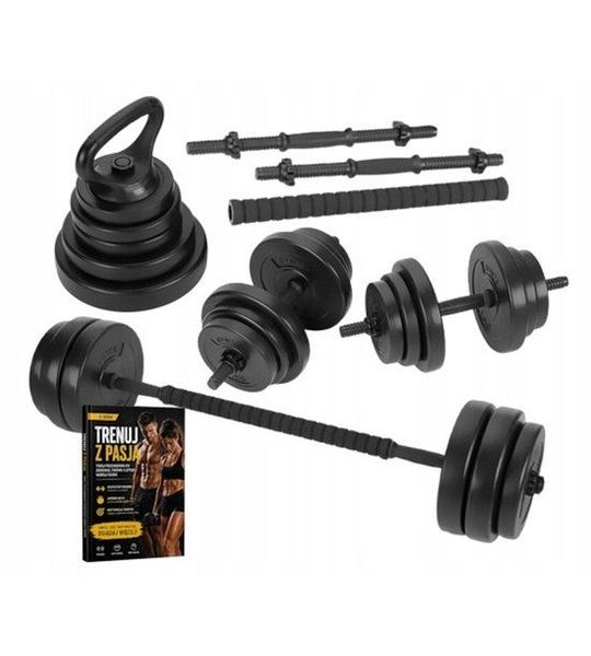 Verstelbare Halterset 2x20kg (40kg Totaal) met Kettlebell Functie