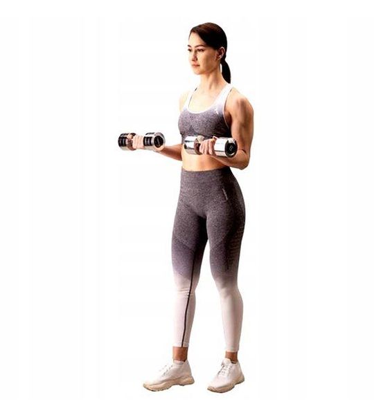 Chromen Halters 2x8 kg HMS - Antislip Grip voor Fitness & Kracht