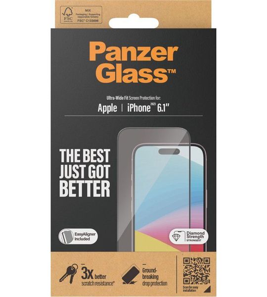 Panzerglass screenprotector Apple iPhone 2023 6.1 inch - UWF - Black