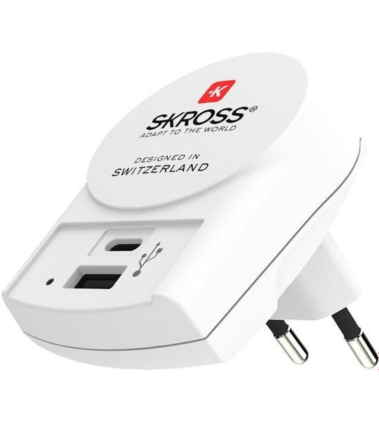 Skross Europe Charger 1 Usb + Usb-c Wit