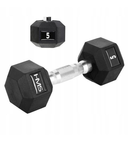 HMS Hex Pro Halter 5kg - Rubberized, Ergonomisch, Krachttraining