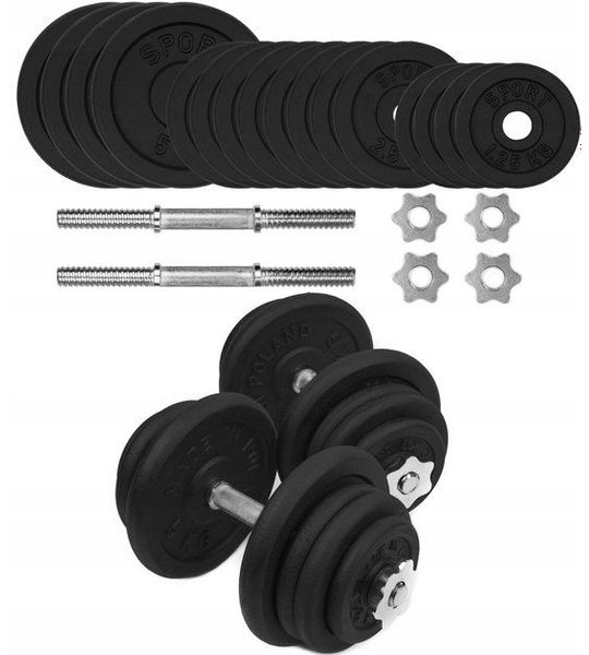 Gietijzeren Halterset 2x25kg - 50kg Krachttraining Thuis