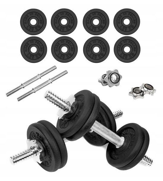 Merkloze gietijzeren halters, 2x7,5kg, verstelbaar, 15kg set