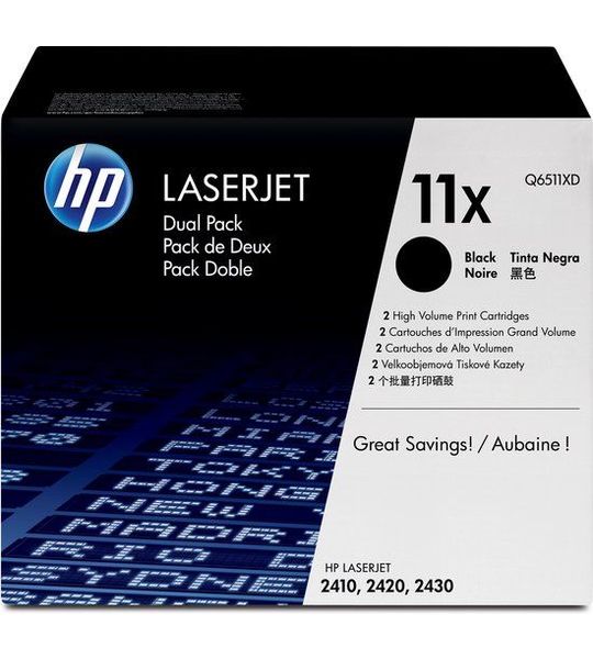 HP 11XD dual pack zwart