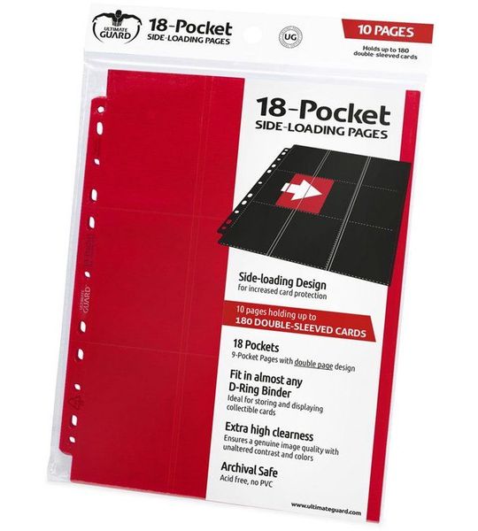 Ultimate Guard 18-Pocket Pages Side-Loading (10) - Red