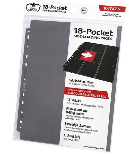 Ultimate Guard 18-Pocket Pages Side-Loading (10) - Grey