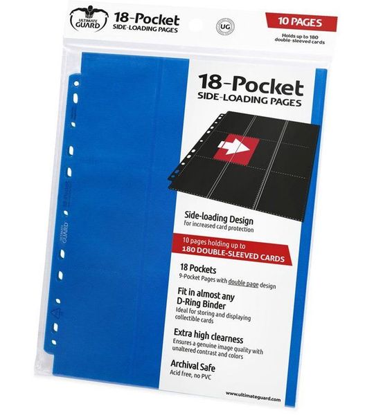 Ultimate Guard 18-Pocket Pages Side-Loading (10) - Blue
