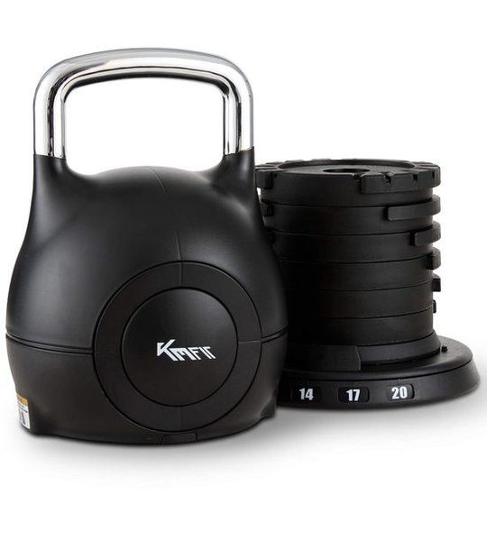 KM-Fit Verstelbare Kettlebell 2-20kg 7in1 Halter Gewichten Musculatie Thuis Gym