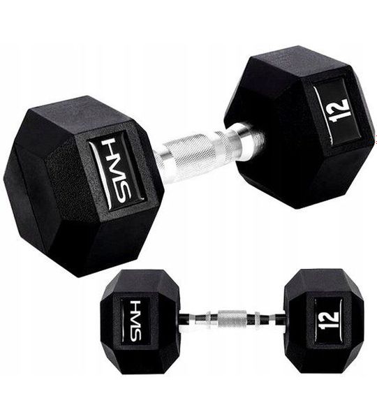 HMS Hex Pro Halter 12 kg - Rubberized Kracht Training