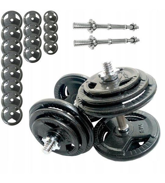 Verstelbare Gietijzeren Halters Set 2x30kg - Totaal 60kg