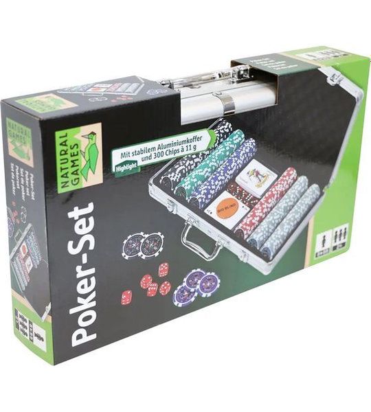 Vedes pokerset aluminiumkoffer 300 chips poker speelgoedset