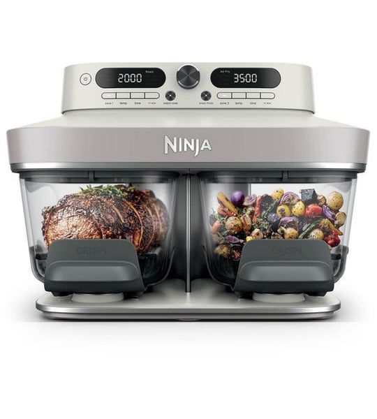 Ninja Crispi Dualzone Glazen Airfryer - Frituurpan Wit 78 L 2860 W Aantal Frituurmanden: 2