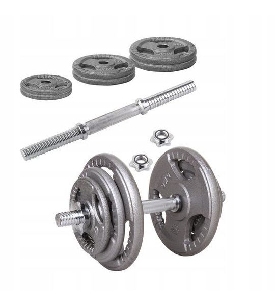 Verstelbare gietijzeren halter 20 kg - Complete set