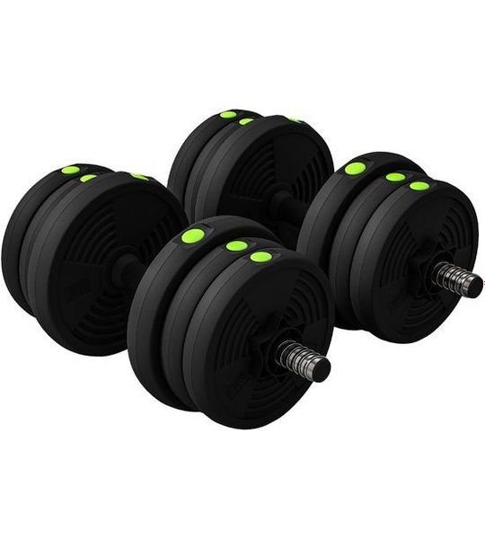 Sporton 2-in-1 Hantelset - Verstelbaar gewicht - 20 kg - Zwart/Groen