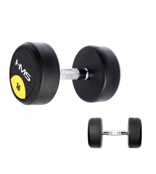 HMS HG PRO Gummen Halter 16 kg - Ronde Krachtraining Dumbbell