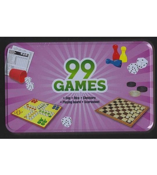 99 spellen in blik, van Ludo tot....Dammen