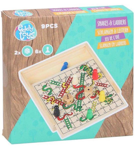 Houten slangen en ladders spel klassiek bordspel houten speelgoed