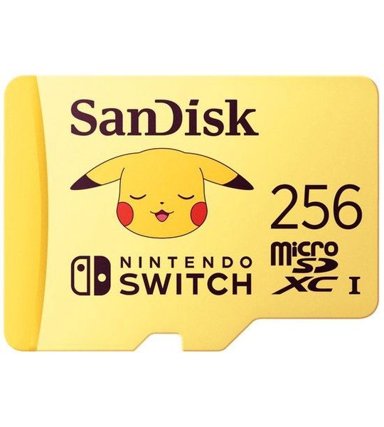 SanDisk MicroSDXC Extreme Gaming 256GB 100MB/90mb Pokemon - Switch Micro SD-kaart Geel