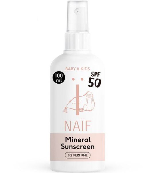 Naif Baby & Kids SPF50 Sunscreen Spray Parfumvrij
