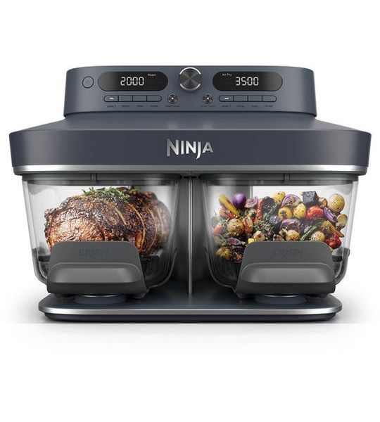 Ninja Crispi Dualzone Glazen Airfryer - Frituurpan Donkerblauw 78 L 2860 W Aantal Frituurmanden: 2