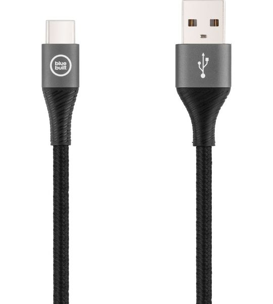 BlueBuilt Usb A naar Usb C Kabel 1,5m Nylon Zwart
