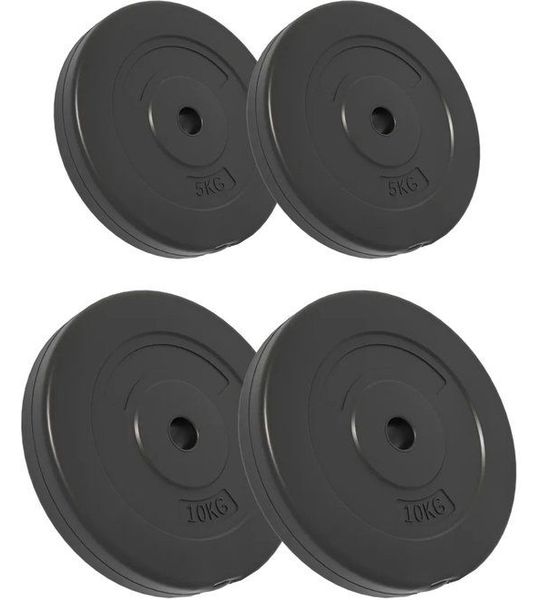 Dumbbell Gewichtset 2x10kg, 2x5kg, Zwart, Cement/Plastic