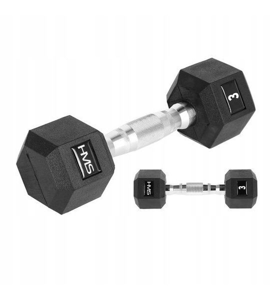 HMS Hex Pro Halter Gummed 3kg - Krachtraining & Fitness