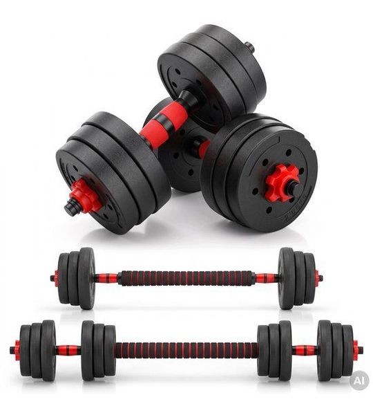 Verstelbare Halter Set 20kg met Stang Koppeling - Merkloos