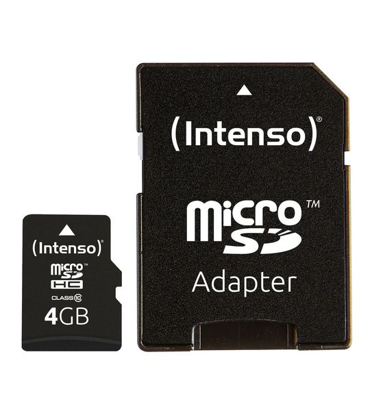 Intenso microSD Card Class 10 4GB Micro SD-kaart Zwart