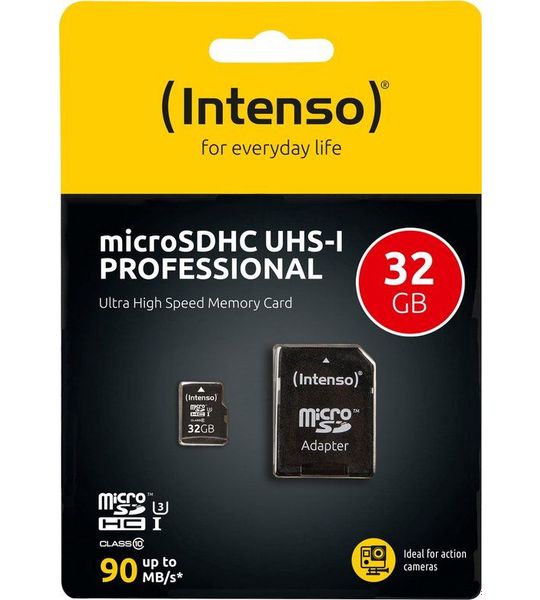 Intenso microSD Card UHS-I Professional 32GB Micro SD-kaart Zwart