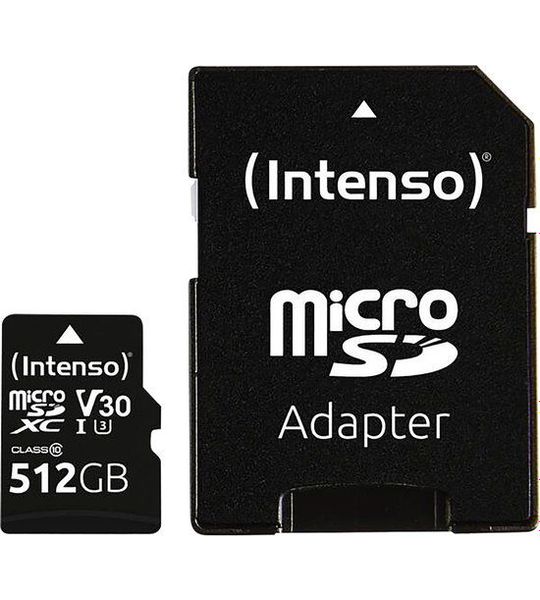 Intenso microSD Card UHS-I Professional 512GB Micro SD-kaart Zwart