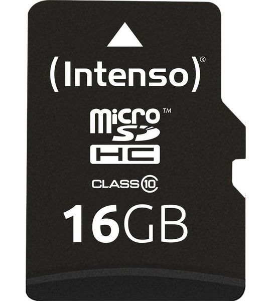 Intenso microSD Card Class 10 16GB Micro SD-kaart Zwart