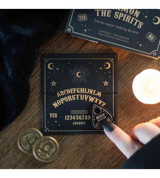 Something Different - Mini Travel-Sized Ouija bord - Zwart/Goudkleurig