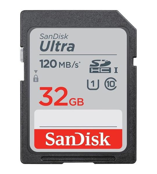 SanDisk SDHC Ultra 32GB 120MB/s CL10 - 3 pak SD-Kaart