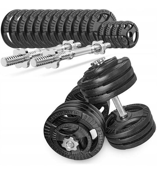 Verstelbare gietijzeren halters 2x35kg set, 70kg, tri-grip