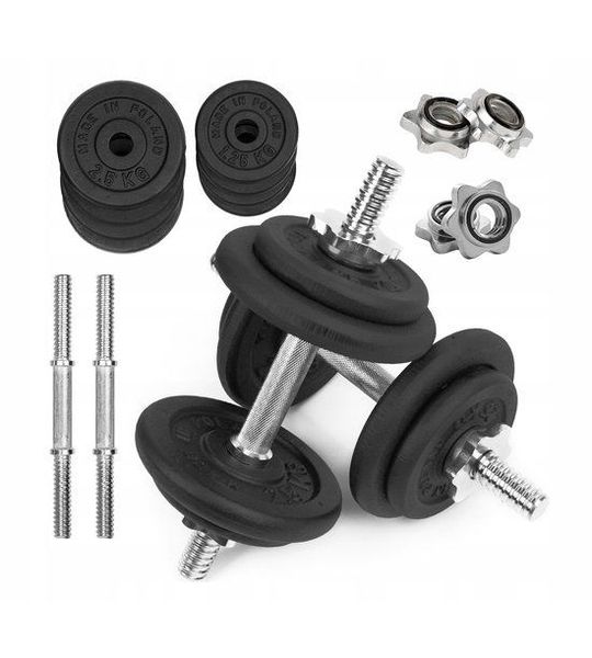 Verstelbare Gietijzeren Halters Set 2x10kg - 20kg Totaal Gewicht
