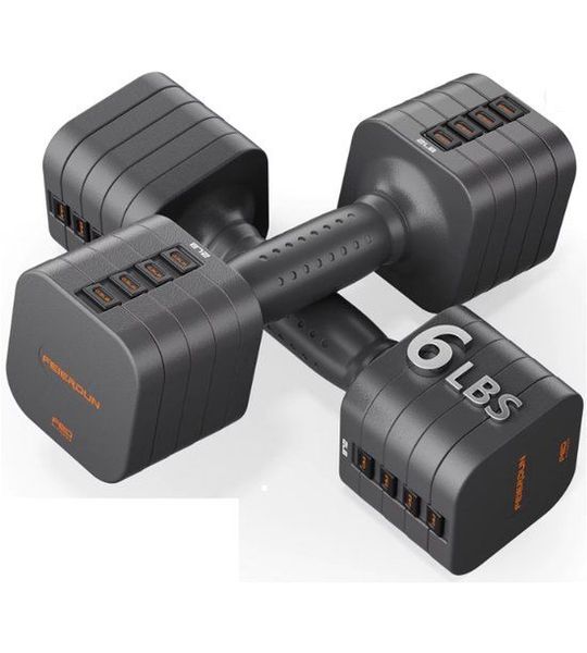 Verstelbare Dumbbell Set - 5-in-1, 2x 2.7kg, Zwart