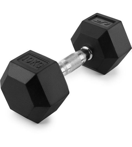 Hantla żeliwna gumowana HEX 10 kg - UpForm