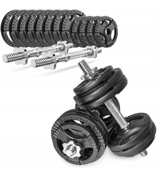 Verstelbare gietijzeren halters 2x15kg, 30kg set voor krachttraining