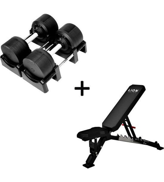 Basis Homegym Bundel – BlackValor 41,5Kg dumbbells + Fitnessbank ValorEdge