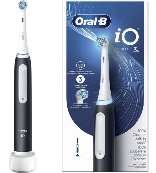 Oral B iO3 + 1 reisetui en 1 opzetborstel Tandenborstel Zwart