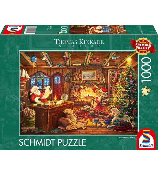 De Kerstman controleert zijn lijst, 1000 stukjes - Puzzel