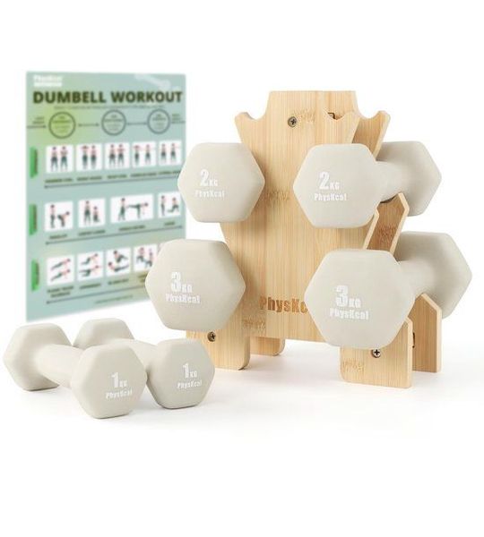Dumbbellset - 1 kg, 2 kg, 3 kg - Zandkleur